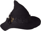 BPURB Women Felt Wool Witch Hat Knitted Cap Halloween Wizard Cap Mardi Gras Hat Headwear