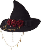 BPURB Women Felt Wool Witch Hat Knitted Cap Halloween Wizard Cap Mardi Gras Hat Headwear