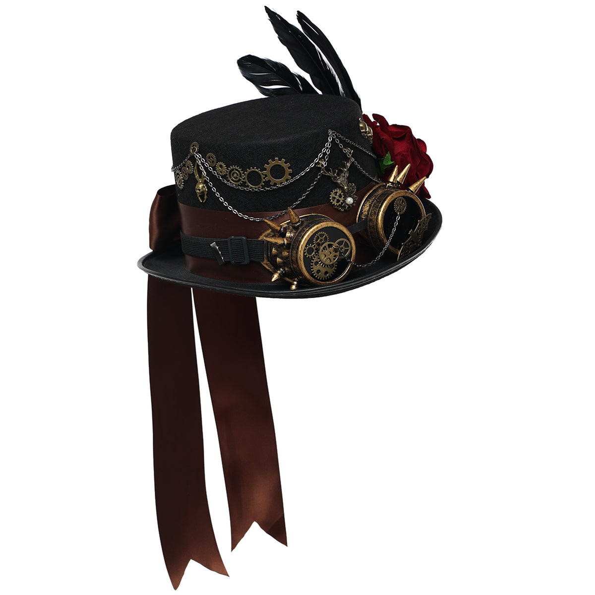 BPURB Vintage Goggles & Gear Steampunk Top Hat