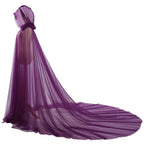 BPURB Women's Bridal & Hooded Cloak Tulle Cape